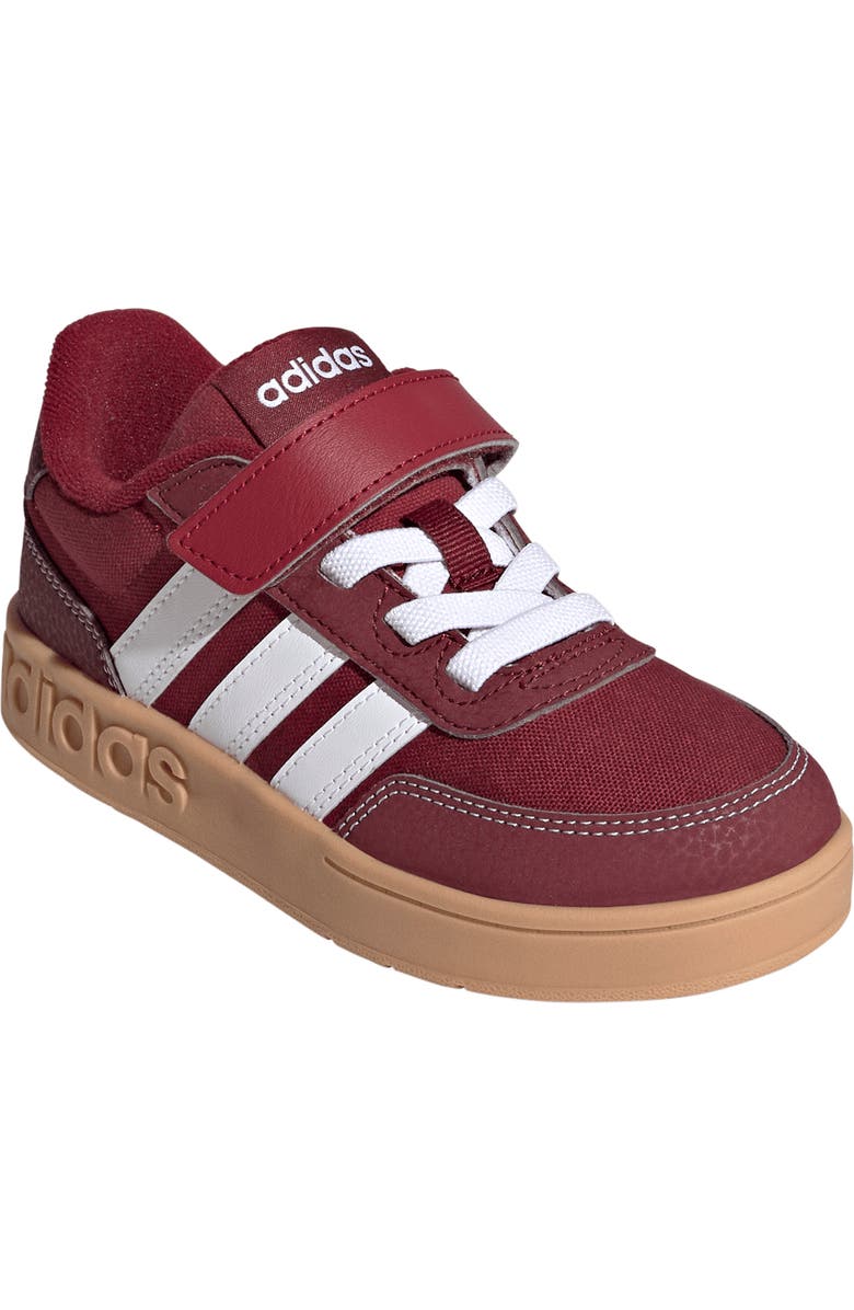 adidas Kids' Breakbase Elastic Lace Sneaker, Main, color, Burgundy/ White/ Shadow Red