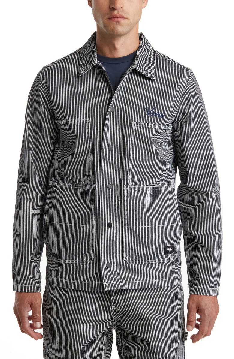 Vans Hickory Stripe Drill Cotton Chore Coat, Alternate, color, 