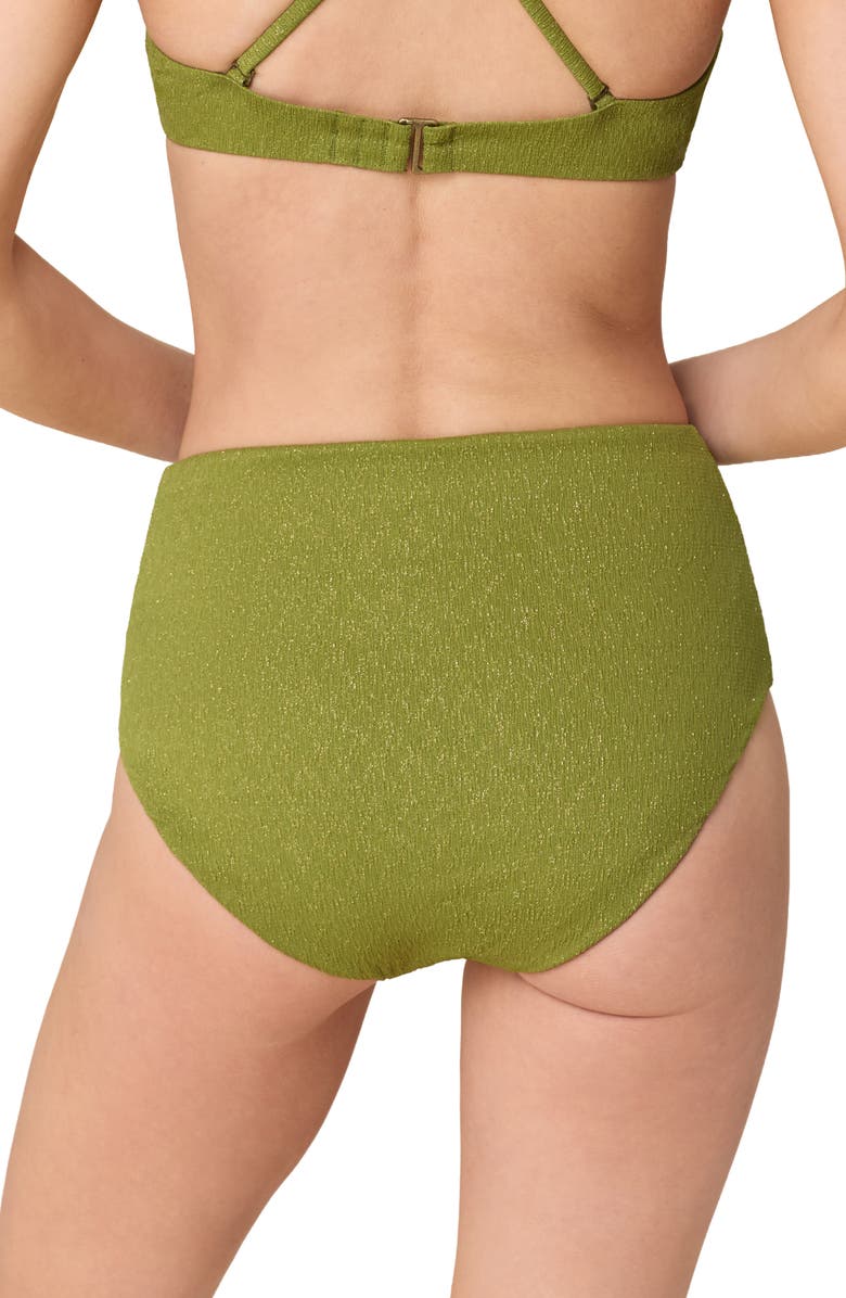 Andie The High Waist Metallic Bikini Bottoms, Alternate, color, Cactus