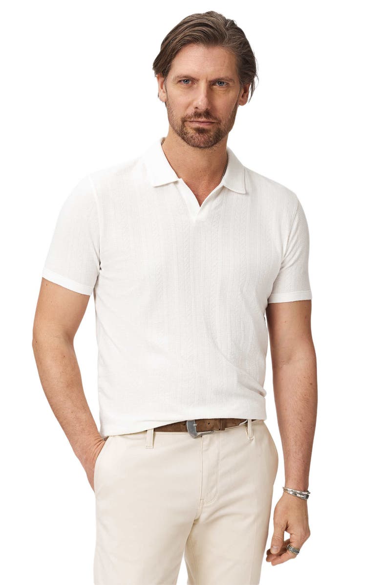John Varvatos Zion Jacquard Organic Cotton Polo, Alternate, color, Salt