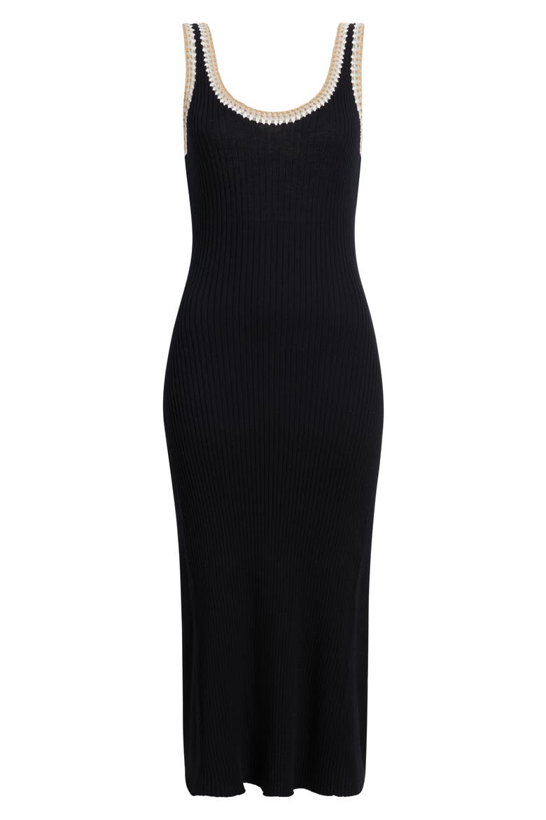 Colleen Cotton Sweater Midi Dress, Alternate, color, BLACK