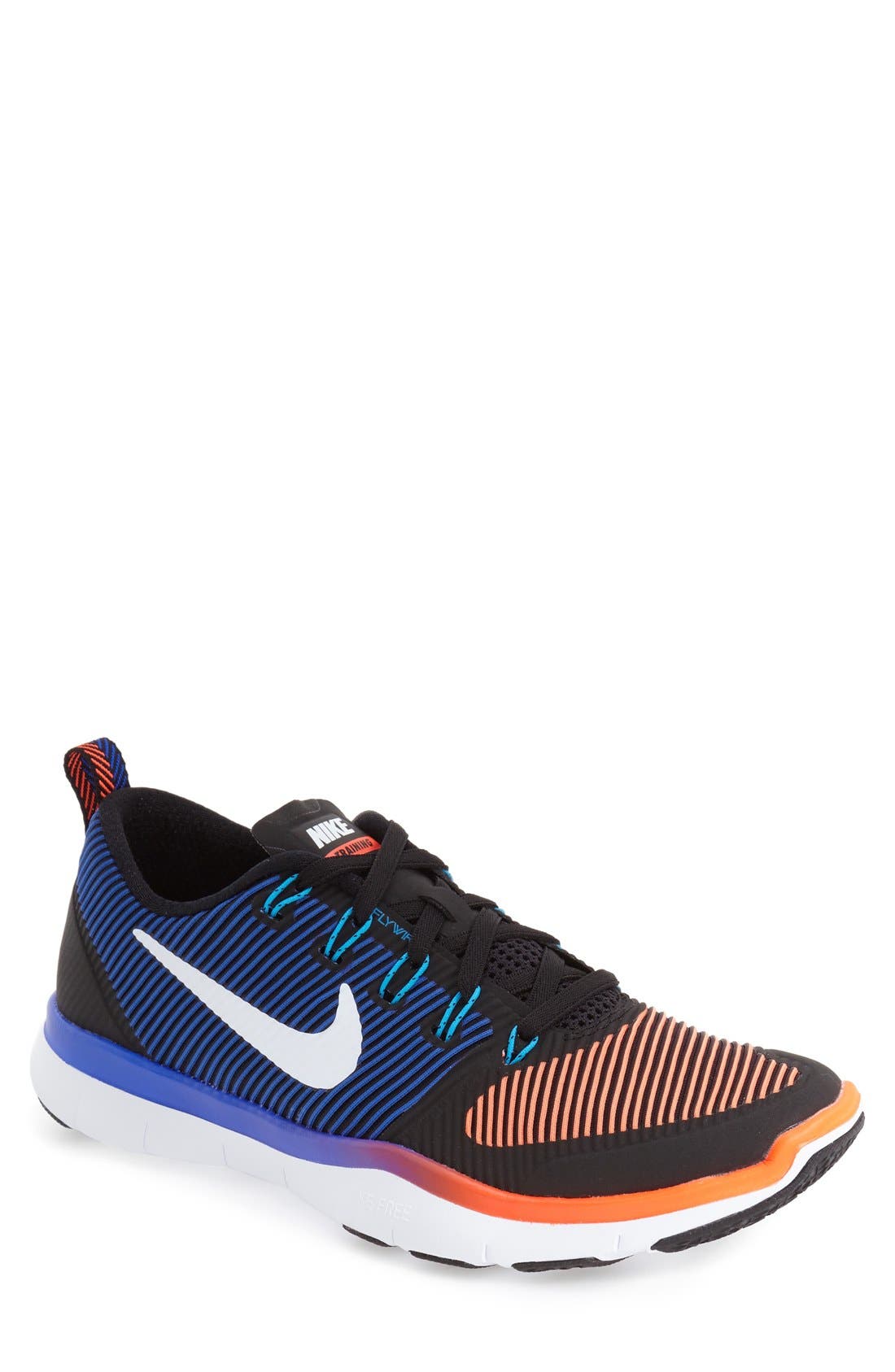 'Free Train Versatility' Training Shoe, Main, color, BLACK/ WHITE/ CRIMSON/ BLUE