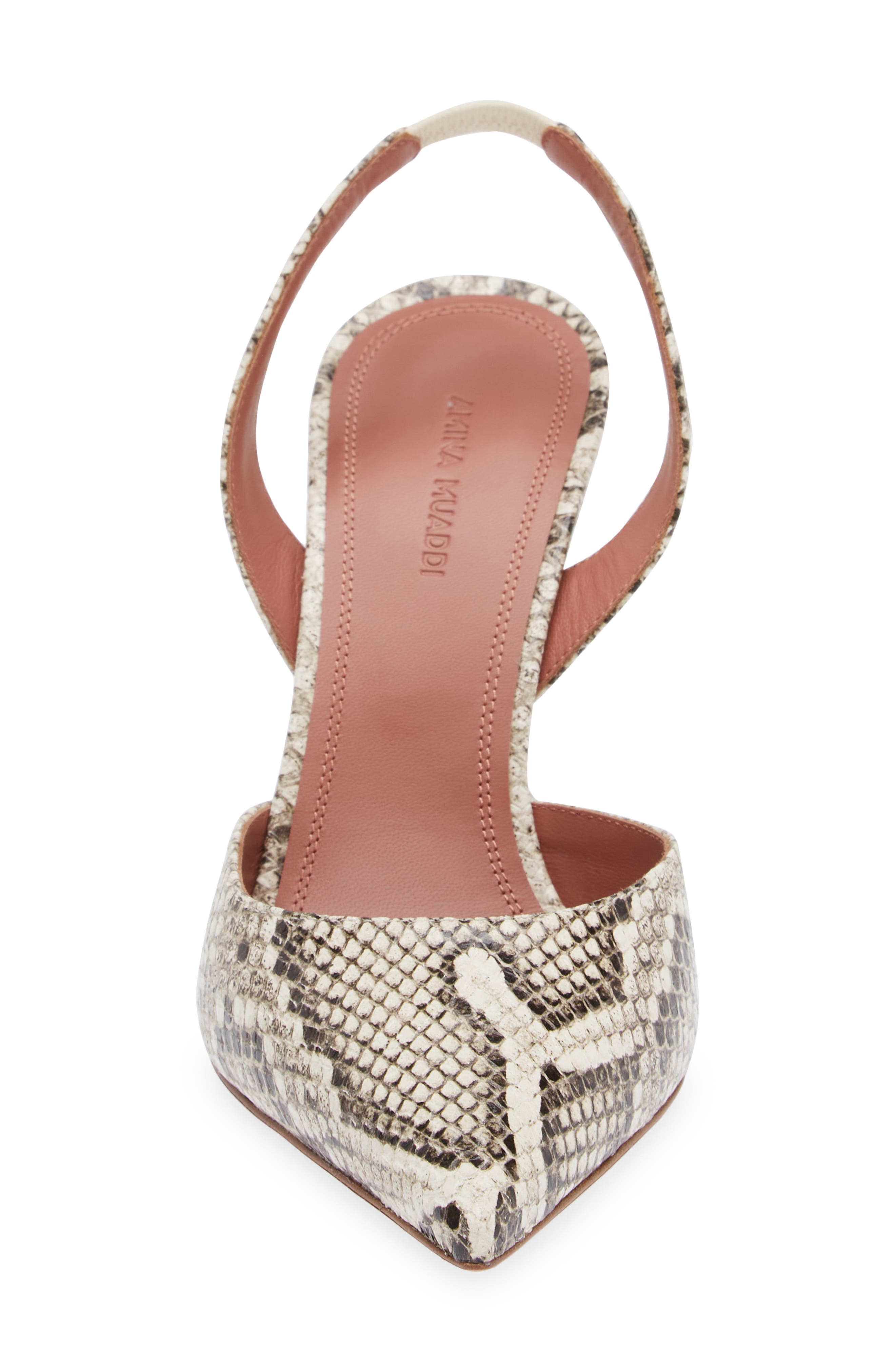Amina Muaddi Holli Snakeskin Embossed Slingback Pump, Alternate, color, 