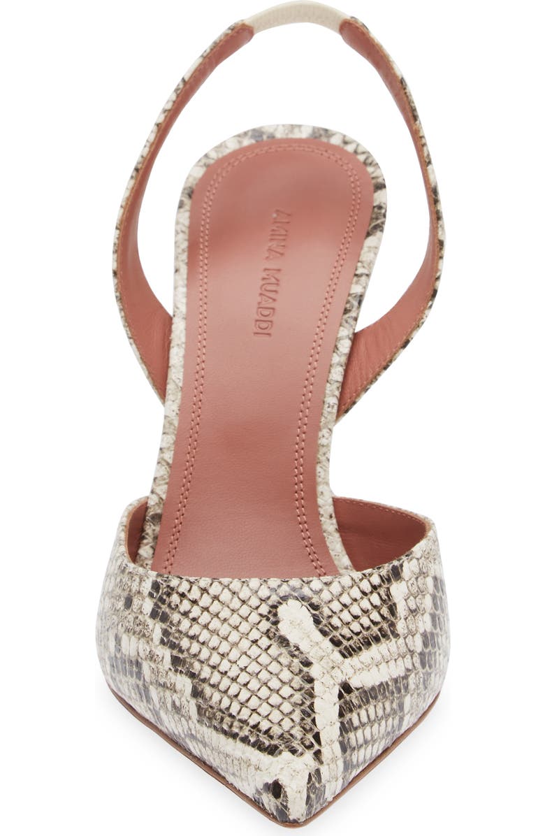 Amina Muaddi Holli Snakeskin Embossed Slingback Pump, Alternate, color,