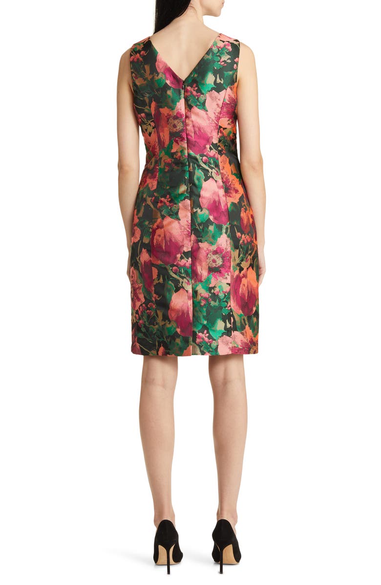 Anne Klein Floral Jacquard Sheath Dress, Alternate, color,
