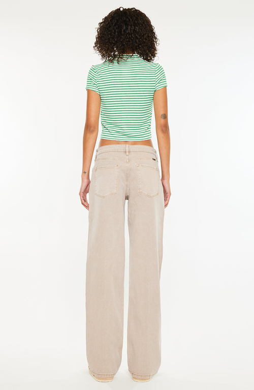 Kancan Penny Low Slung Baggy Jeans In Neutral