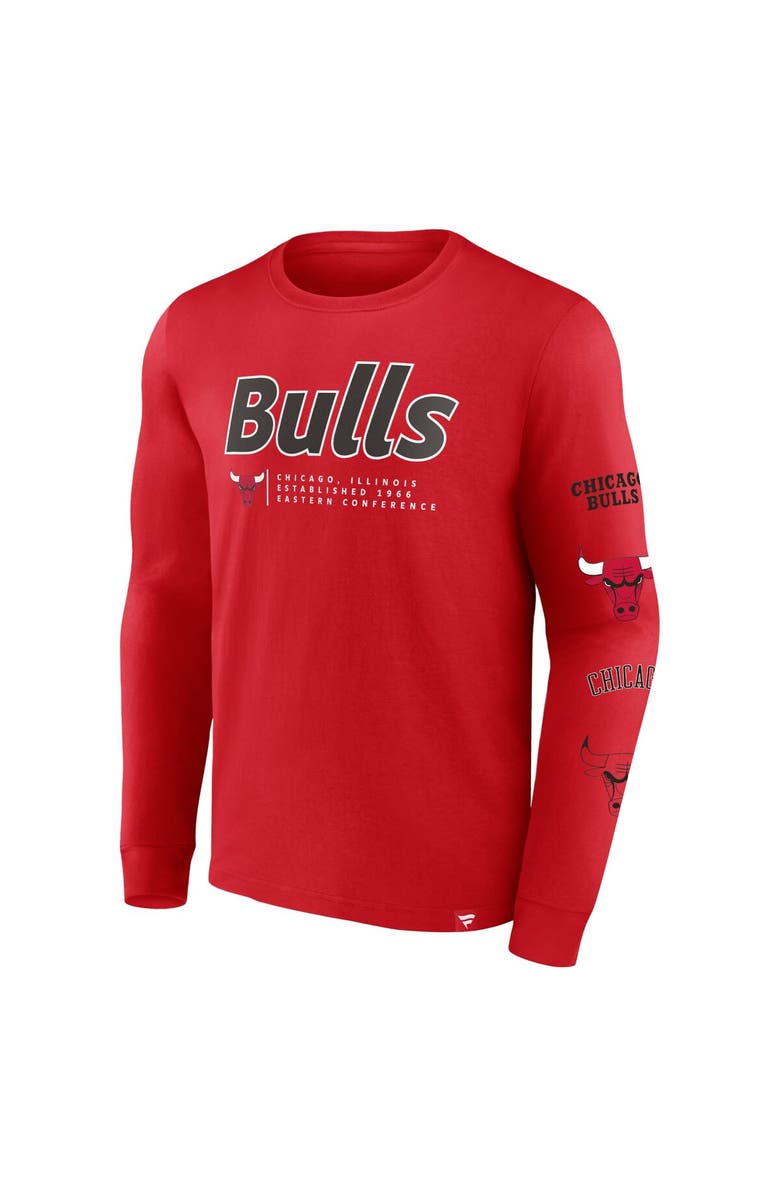 FANATICS Men's Fanatics Branded Red Chicago Bulls Baseline Long Sleeve T-Shirt, Alternate, color, Red