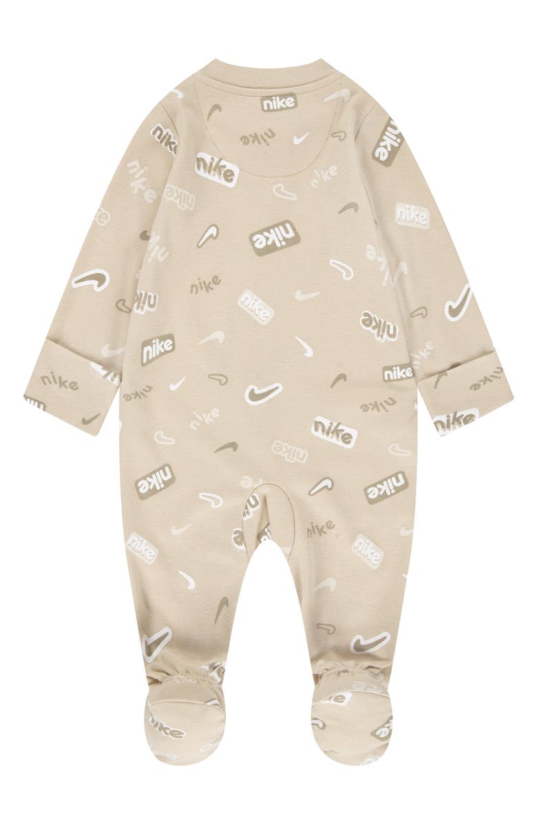 Nike Logo Print Zip Footie, Alternate, color, 