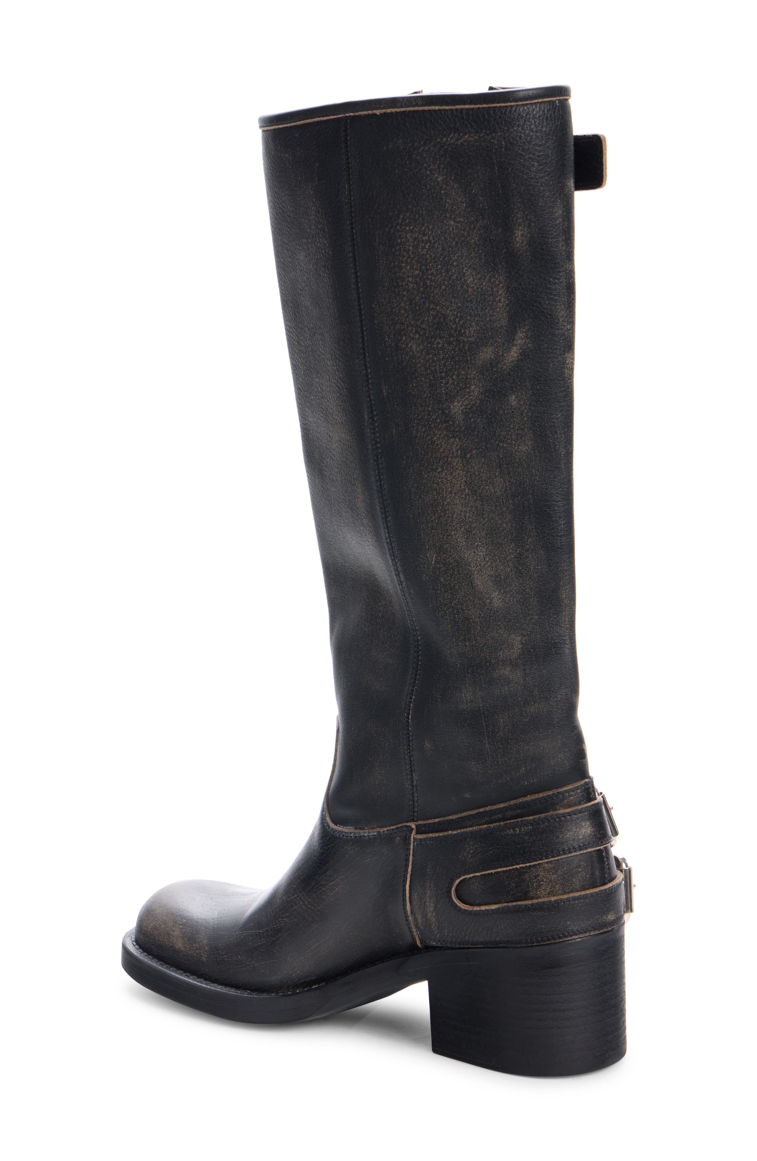 Chloé Dakota Biker Tall Boot, Alternate, color, Black