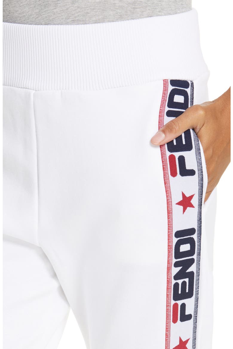 x FILA Mania Logo Jersey Track Pants, Alternate, color, WHITE