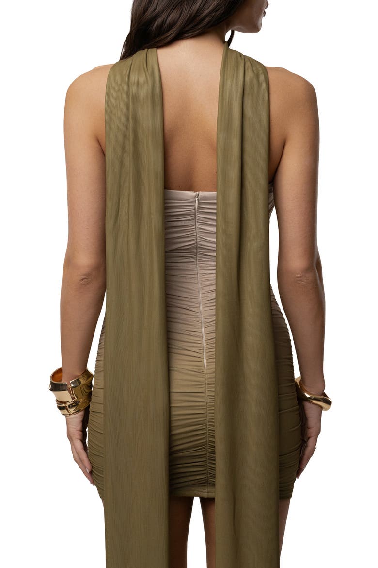Romance Scarf Mini Dress, Alternate, color, Green