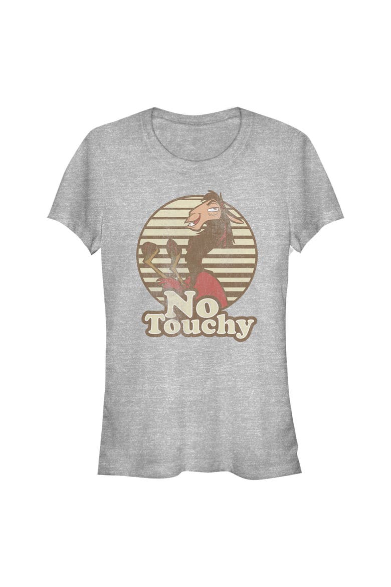 Junior's The Emperor's New Groove Kuzco No Touchy  Graphic T-Shirt, Main, color, Athletic Heather