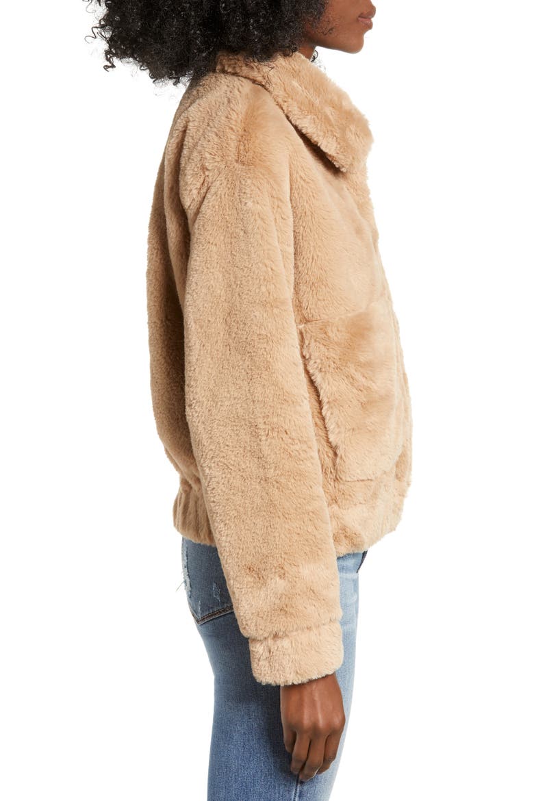 Teddy Faux Fur Jacket, Alternate, color, TAN
