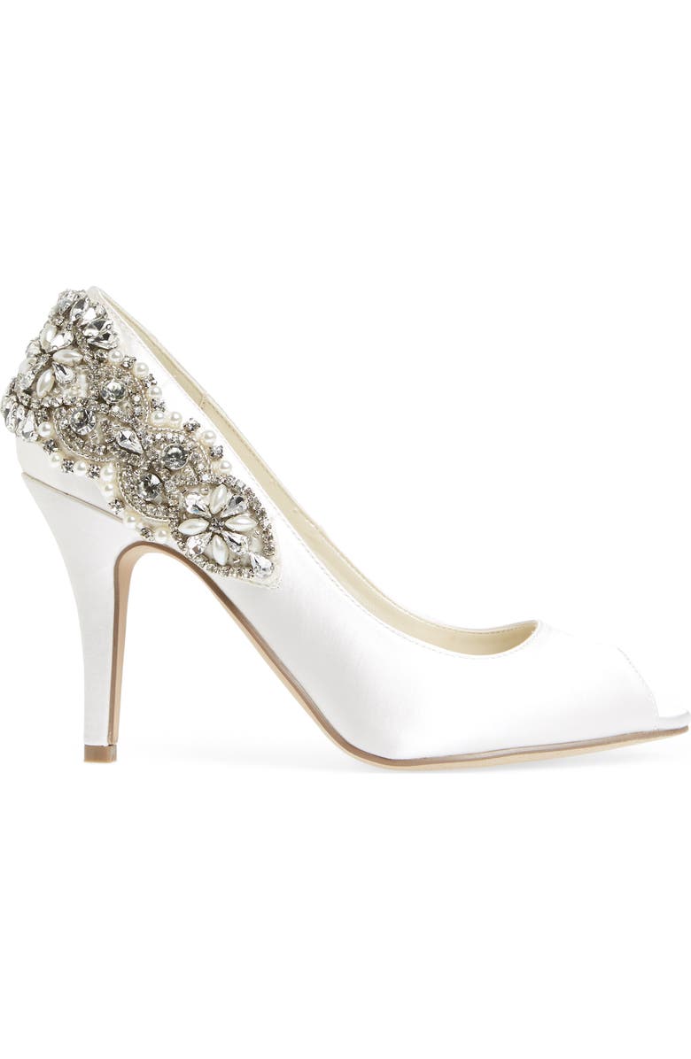 Paradox London Pink Cynthia Embellished Pump, Alternate, color, Ivory Satin