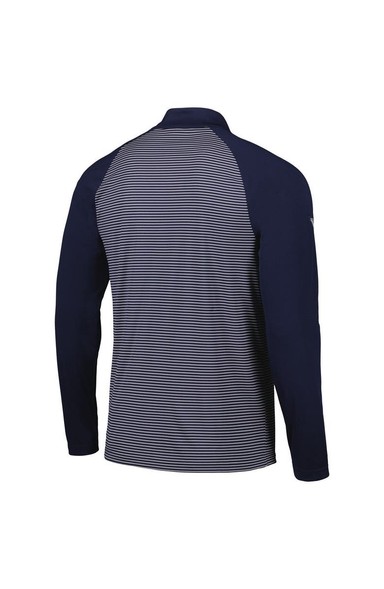 LEVELWEAR Men's Levelwear Navy Seattle Mariners Charter Striped Raglan Quarter-Zip Top, Alternate, color, Navy