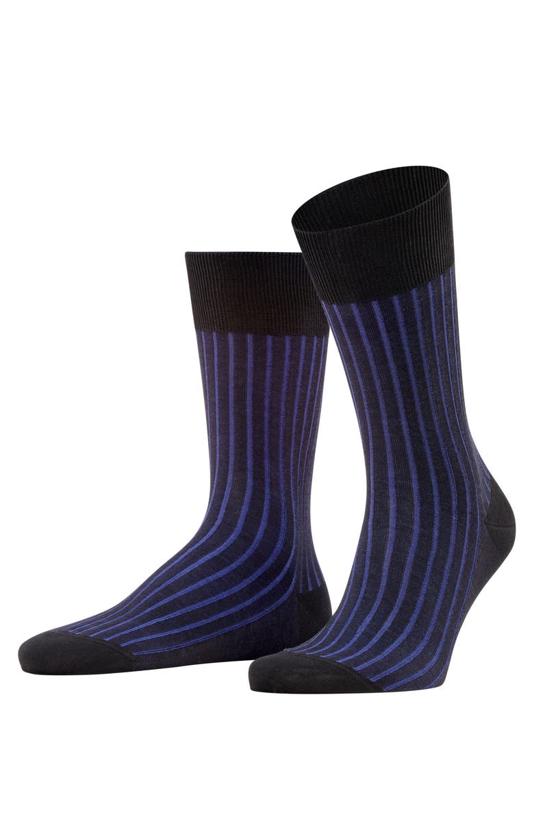 Falke Shadow Striped Dress Socks, Main, color, Black