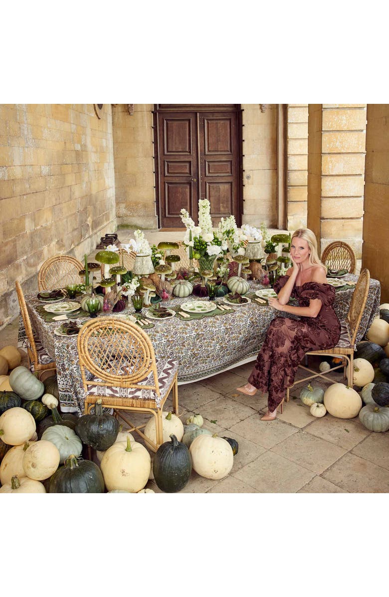 Mrs. Alice Charlotte Green & Brown Napkins, Alternate, color, Green