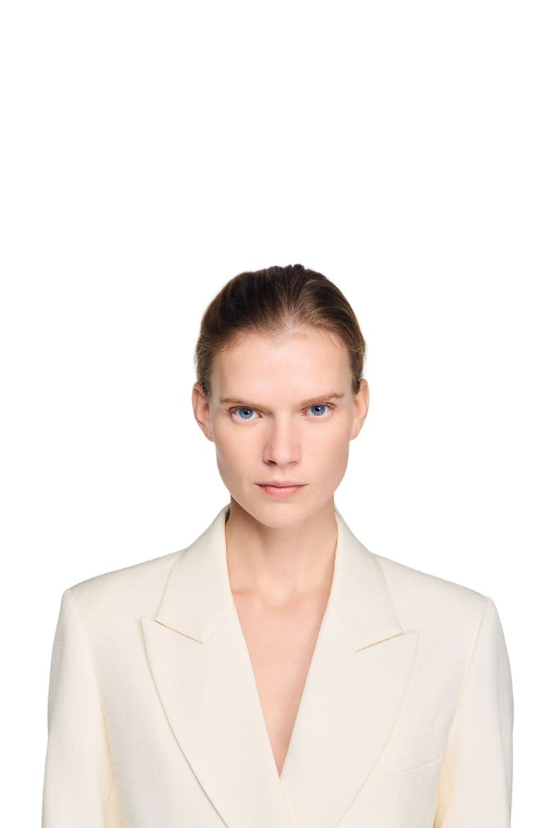Double-breasted suit jacket, Alternate, color, Ecru