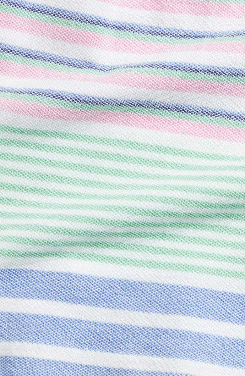 Ralph Lauren Stripe Cotton Piqué Ruffle Dress & Bloomers, Alternate, color, 