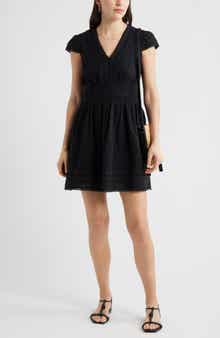 Lace Detail Clip Dot Minidress