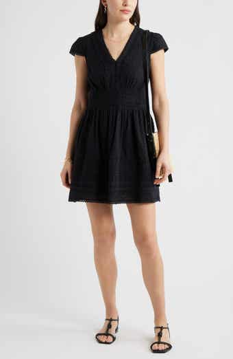Lace Detail Clip Dot Minidress