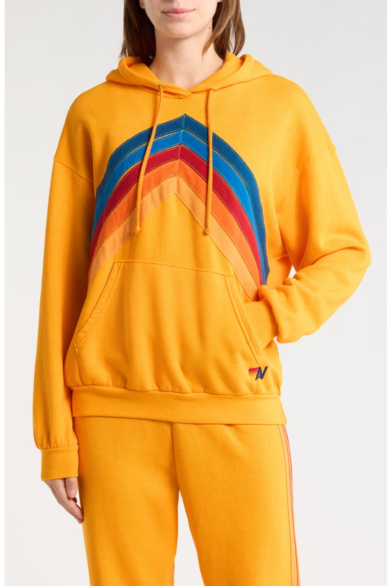 Mountain Stitch Chevron Hoodie, Main, color, GOLD