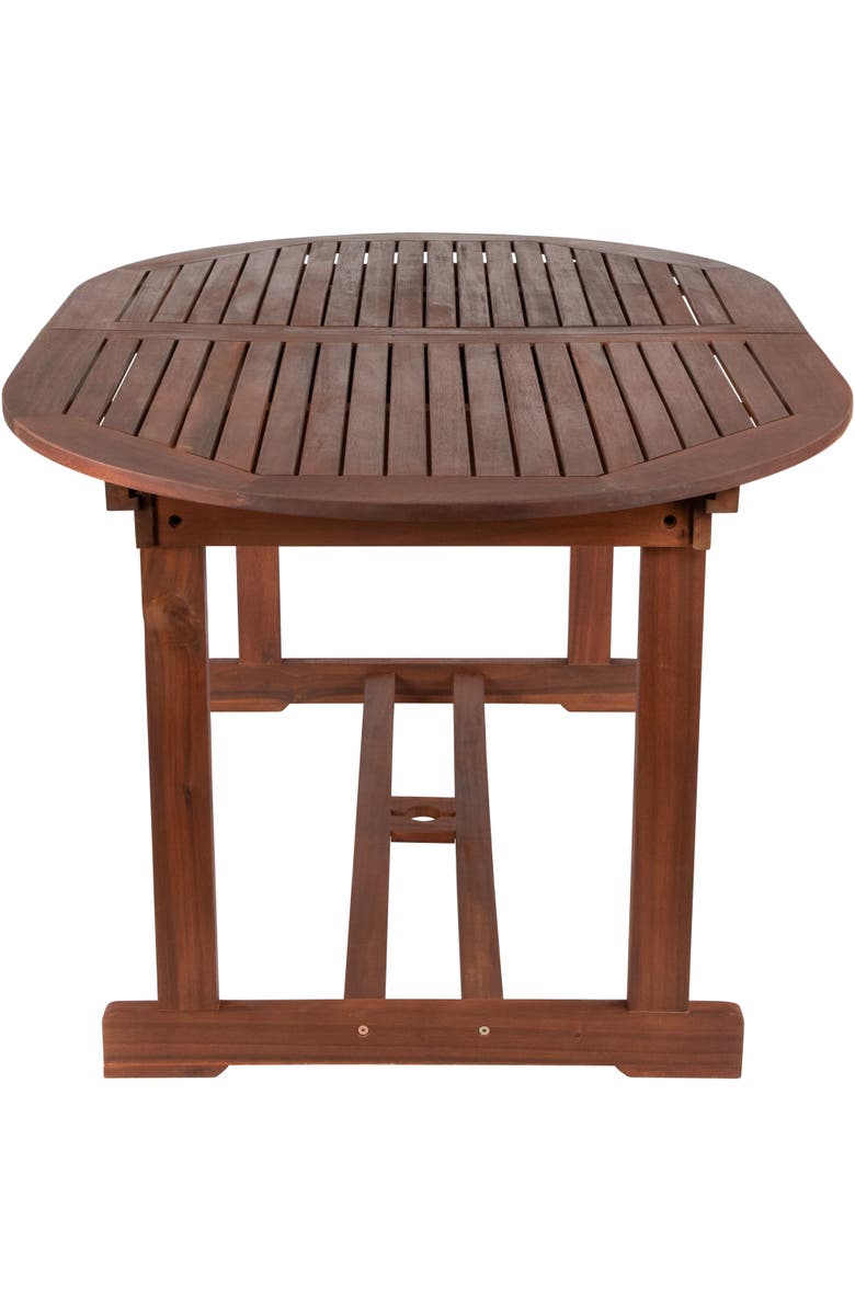 Northlight Oval Outdoor Expanding Acacia Wood Folding Patio Dining Table, Alternate, color, Brown