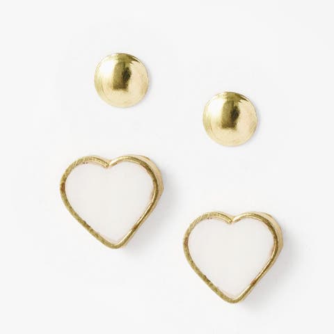 Rajani Heart Mother of Pearl Earring Set - Set of 2