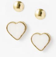 Matr Boomie Rajani Heart Mother of Pearl Earring Set - Set of 2