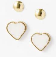 Matr Boomie Rajani Heart Mother of Pearl Earring Set - Set of 2