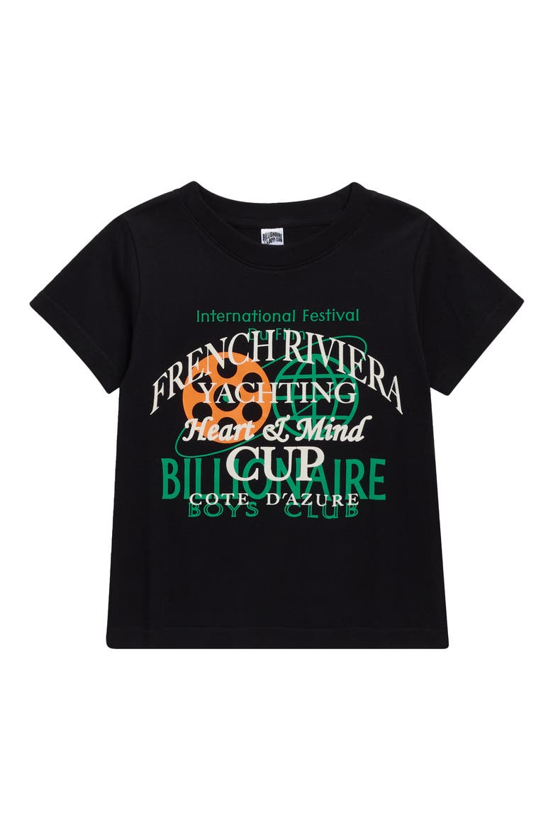 Kids' Cannes Cotton Graphic T-Shirt, Main, color, BLACK