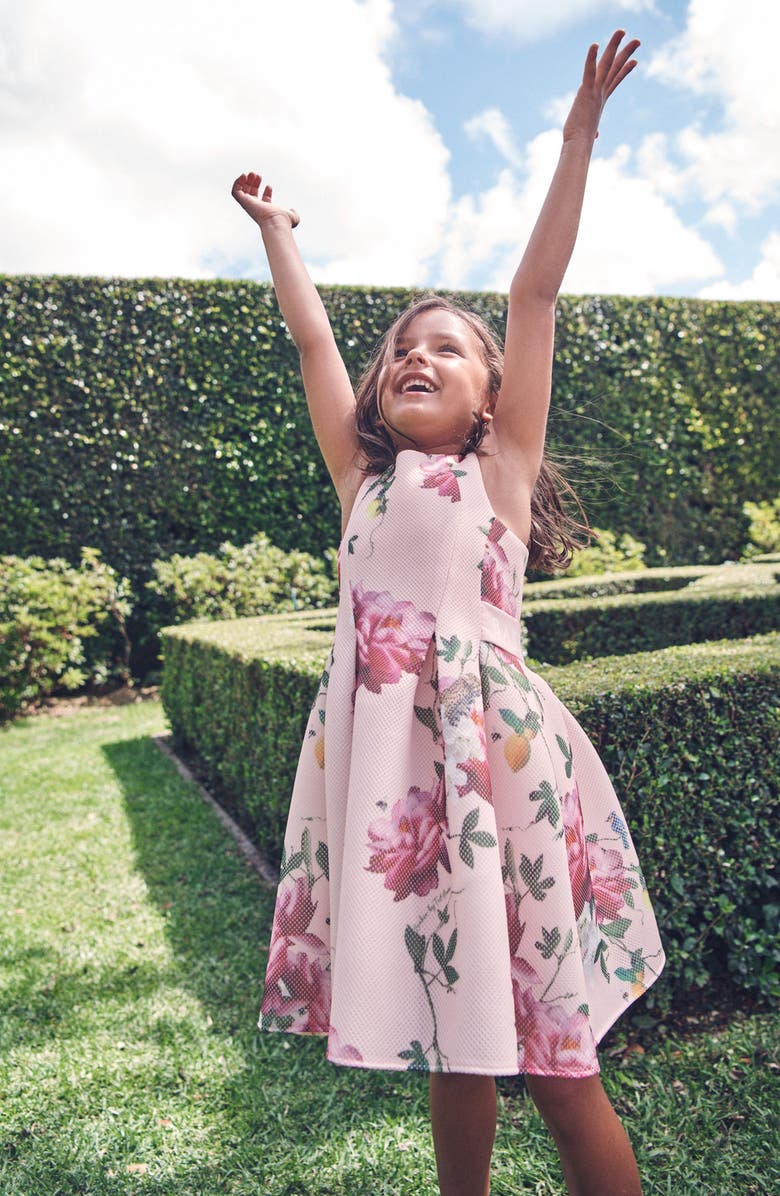 Baker by Ted Baker Kids' Airtex Floral Scuba Dress, Alternate, color, 