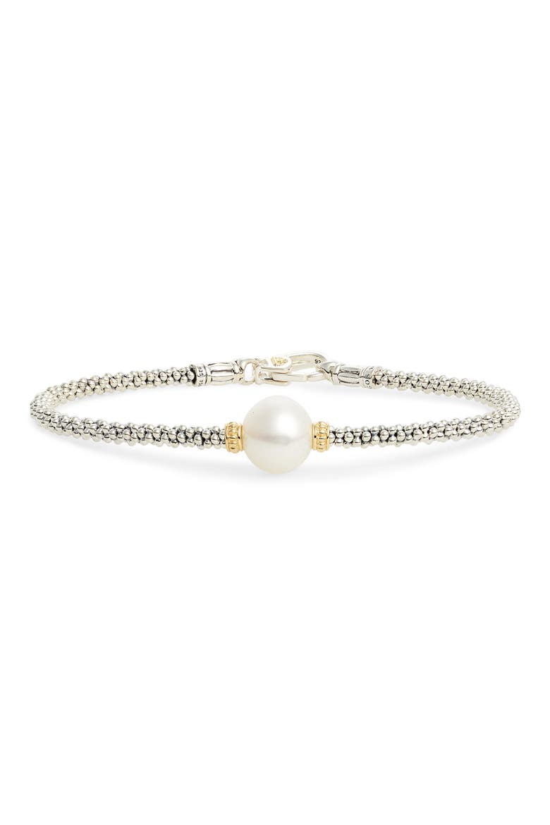 Luna Pearl Single Station Bracelet, Main, color, SILVER