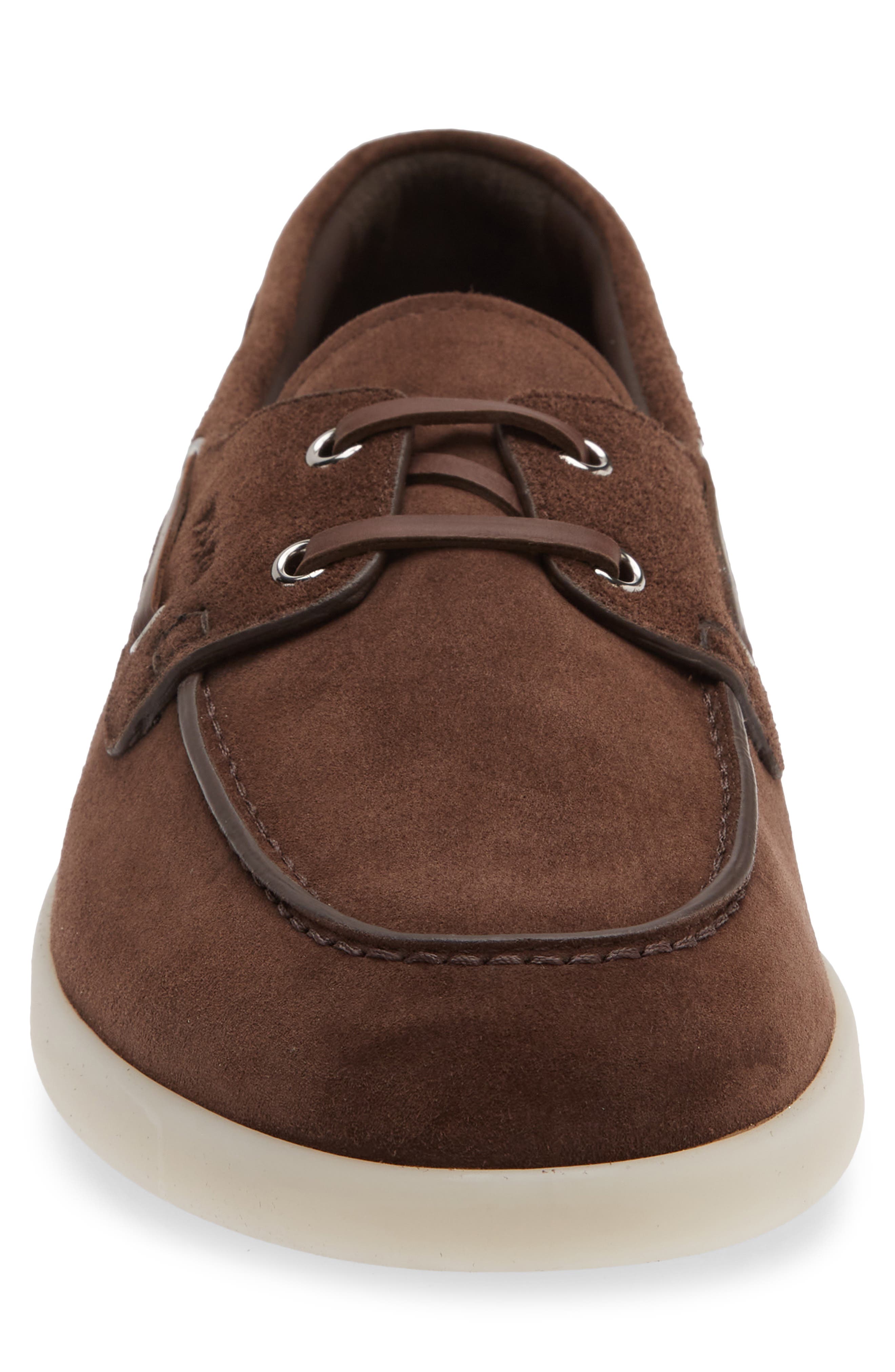 Prada St. Tropez Boat Shoe, Alternate, color, Moro