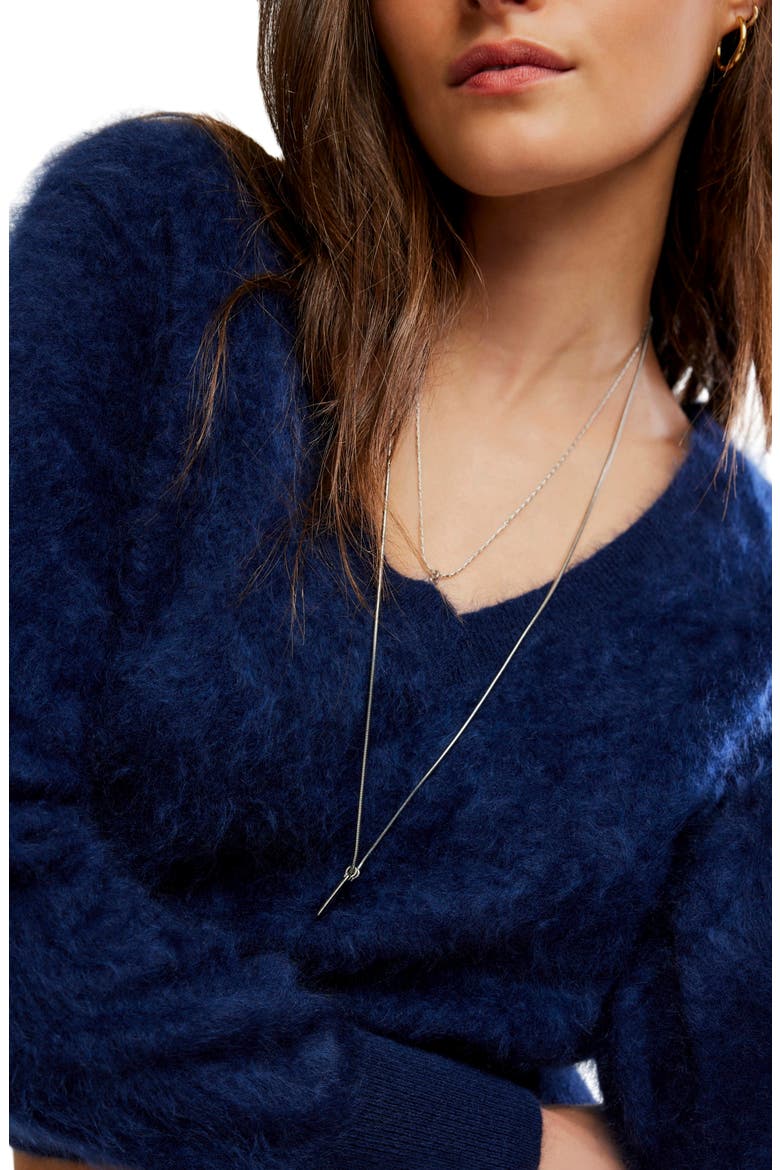 Felicia Brushed Cashmere V-Neck Sweater, Alternate, color, UNIVERSE