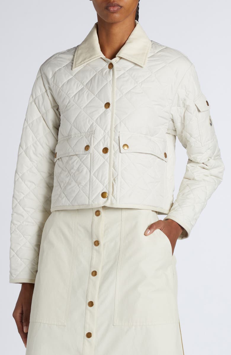 Moncler Chitre Diamond Quilted Jacket, Alternate, color, White