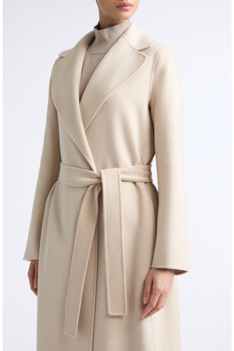 Poldo Wool Blend Belted Wrap Coat, Alternate, color, ALBINO