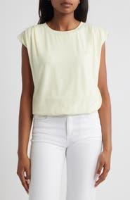 Wit & Wisdom Pleated Cap Sleeve T-Shirt
