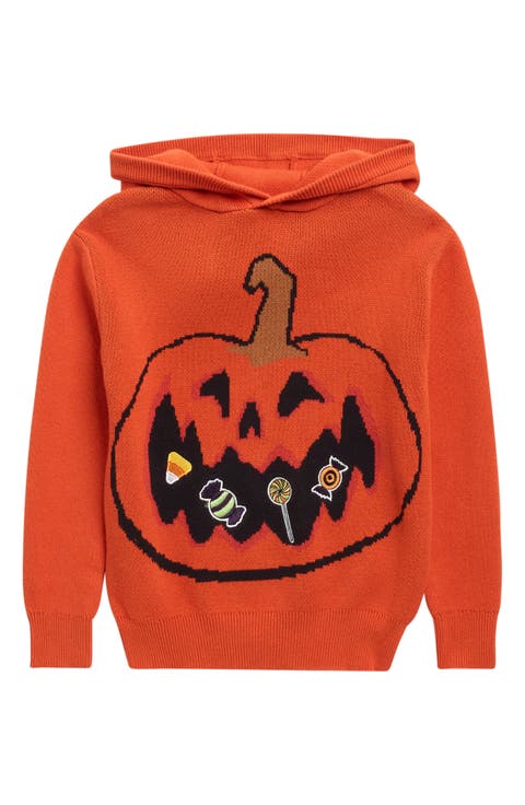 Kids' Embroidered Cotton Hooded Sweater