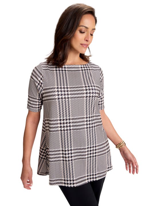 Jessica London Stretch Knit Boatneck Swing Tunic In Gray