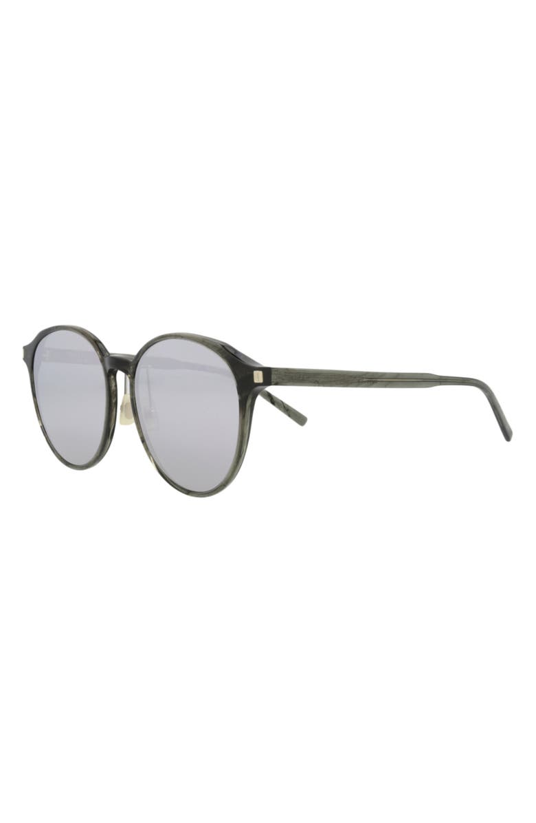Saint Laurent 56mm Round Sunglasses, Alternate, color, Grey Grey Silver