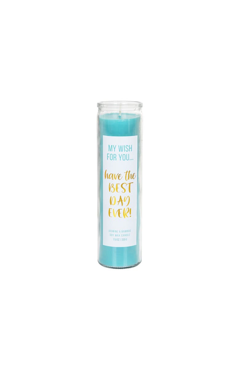 Totalee Gift The Best Day Ever My Wish Candle Wax Blue 11.6 oz, Main, color, Blue