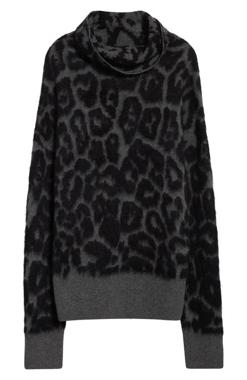 Stella Mccartney Leopard Jacquard Oversized Wool Turtleneck