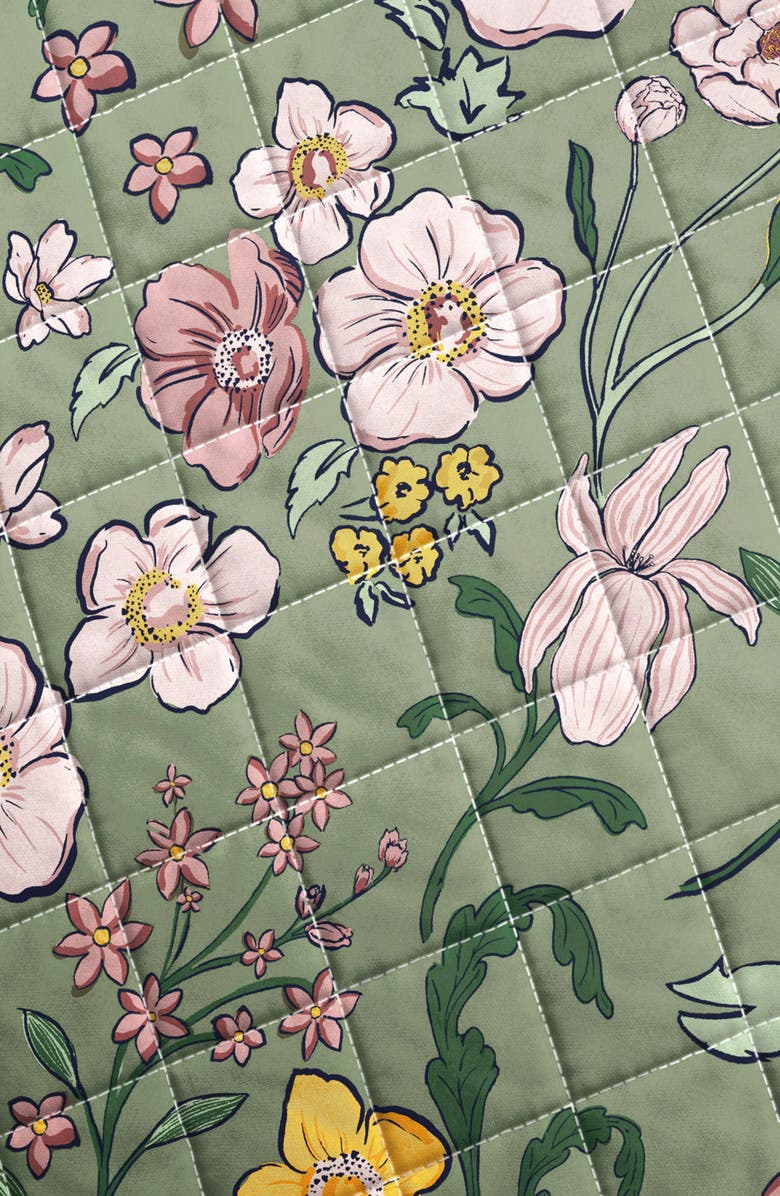 Woven & Weft Floral Scalloped Cotton Quilt & Sham Set, Alternate, color,