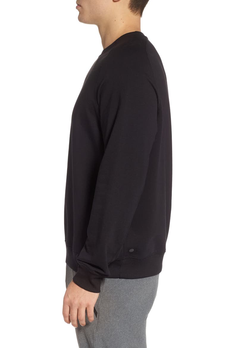 Crewneck Fleece Sweatshirt, Alternate, color, BLACK