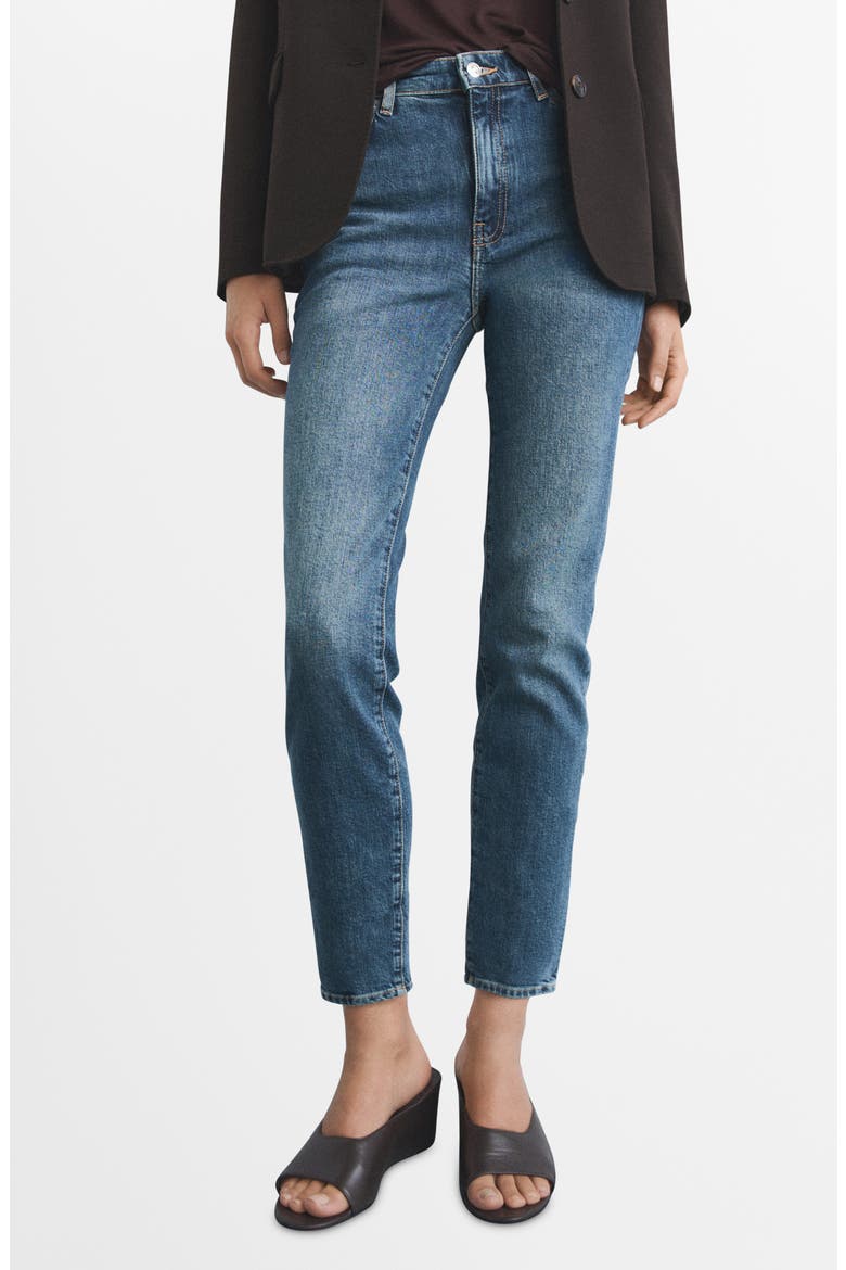 Claudia Crop Slim Fit Jeans, Main, color, DARK BLUE