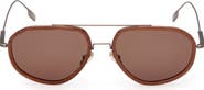 ZEGNA 56mm Geometric Sunglasses