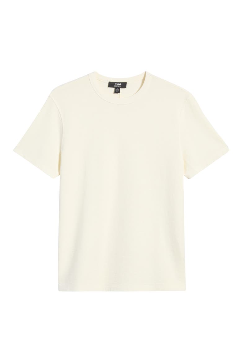 Solid Cotton Blend Crewneck T-Shirt, Alternate, color, EGRET