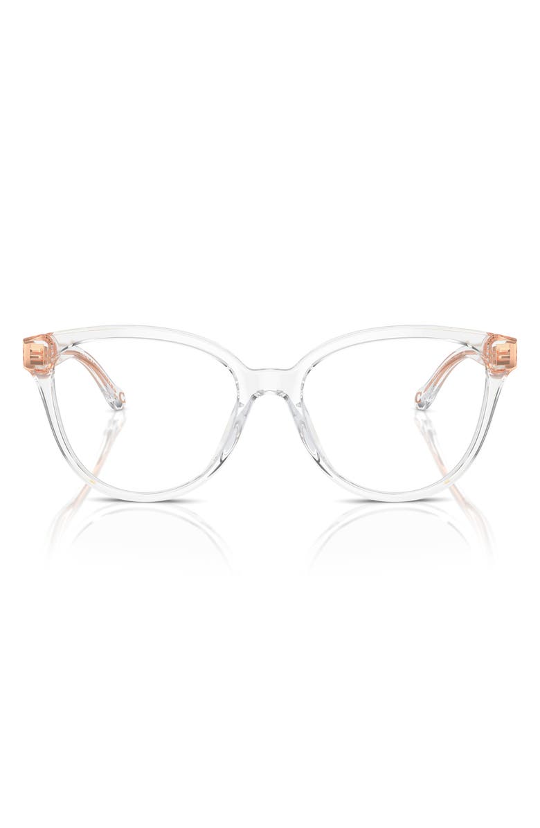 COACH 53mm Irregular Optical Glasses, Main, color, Transparent Clear / Demo Lens
