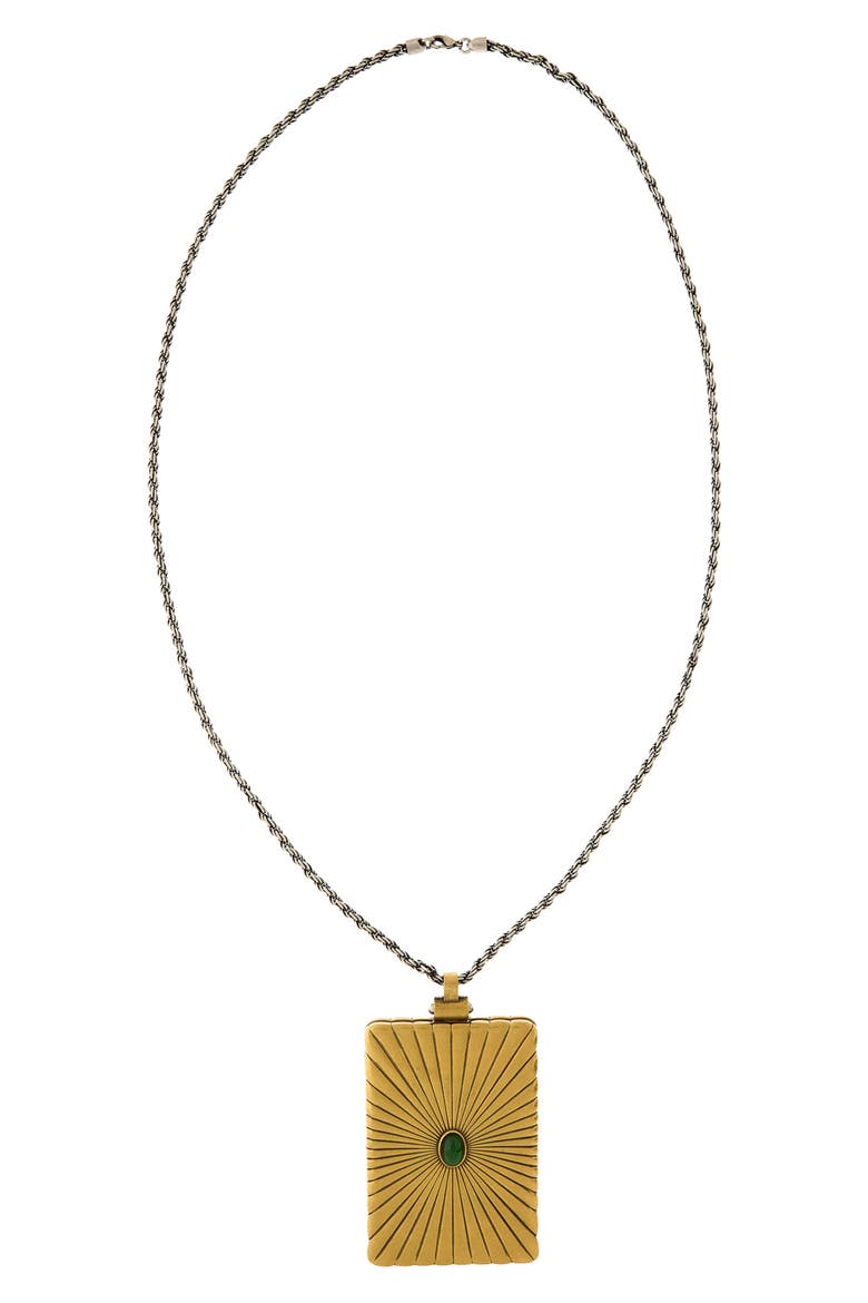 Circe Locket Pendant Necklace, Main, color, GOLD 82-PALLADIUM GREEN